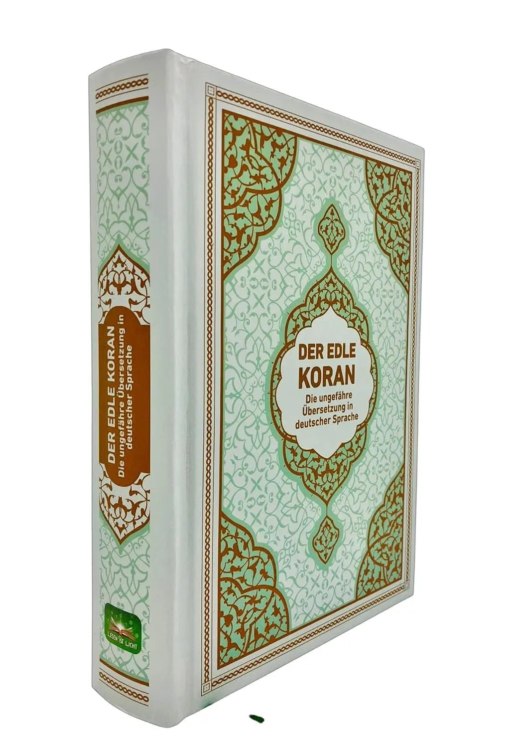Der edle Koran - Deutsche Übersetzung von Frank Bubenheim mit Begrifferklärungen und QR - Code, Mintgrün - Lesen ist Licht