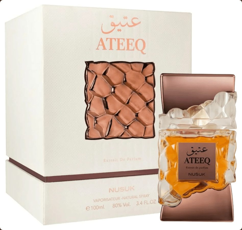 NUSUK Ateeq Extrait de Parfum 100 ml – Unisex Eau de Parfum – Orientalisch, Warm & Elegant – Arabisches Dubai Parfum - Lesen ist Licht
