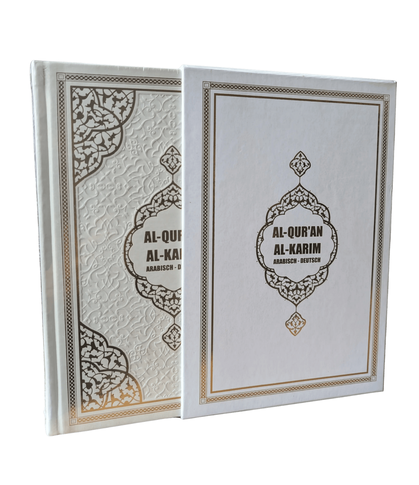 Der Koran in Weiß - Gold mit Umschlag - Lesen ist Licht