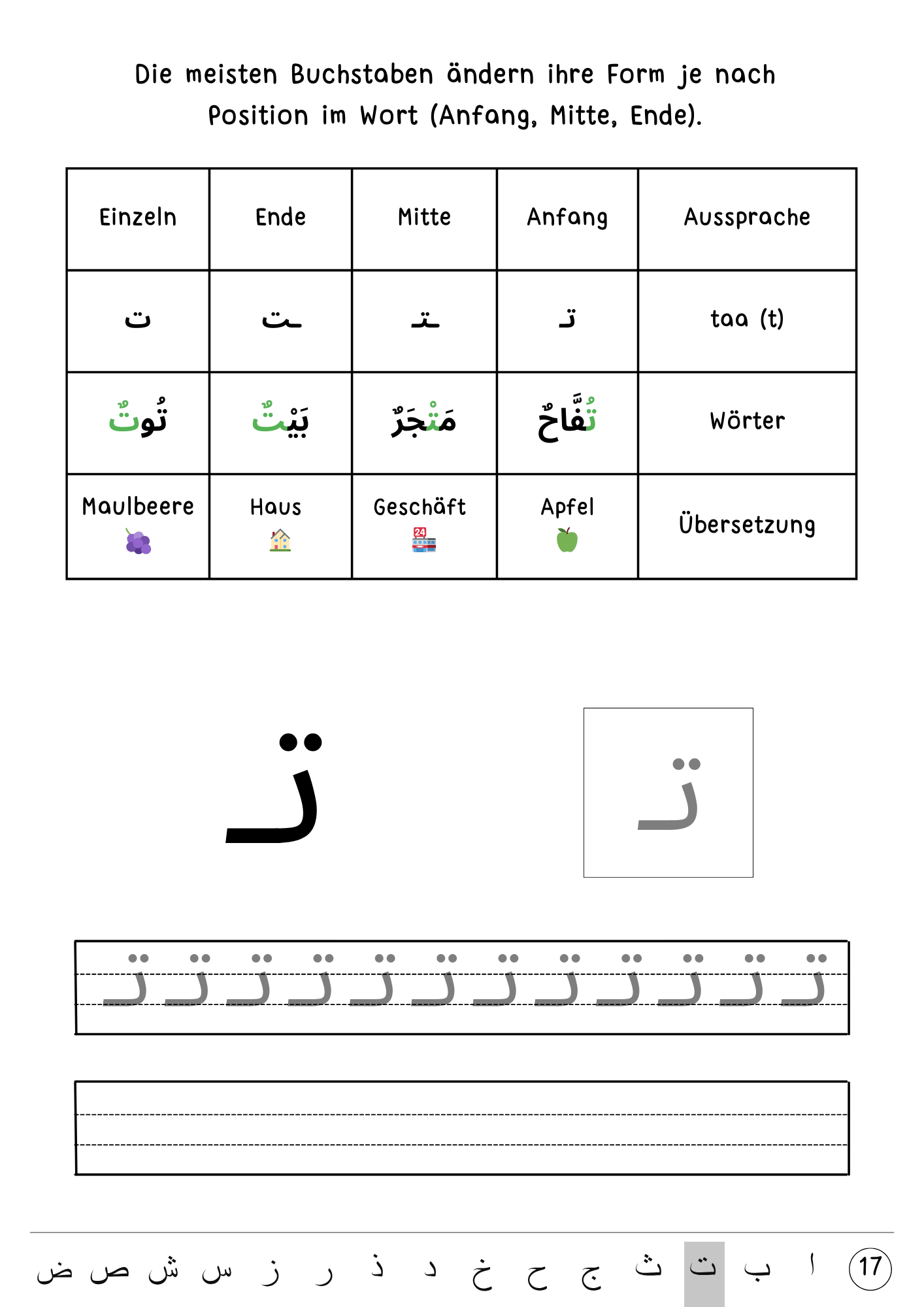 Alif - Ba für Kinder – Das große Schreib - und Übungsbuch für Kinder - Mein erstes arabisches Alphabetheft - Lesen ist Licht