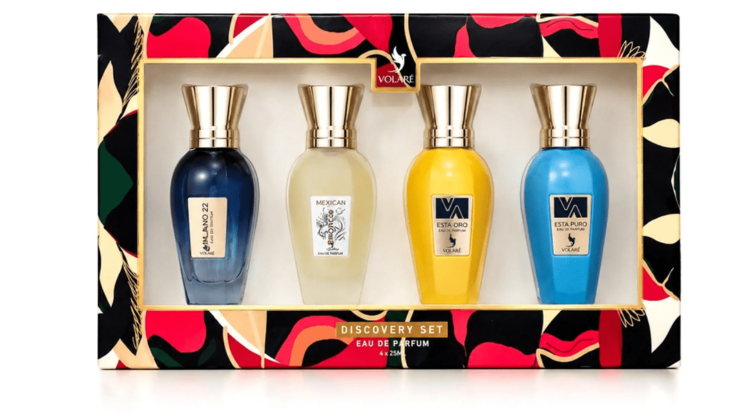 Volaré Discovery Set Eau de Parfum 4 × 25 ml – Parfum Geschenkset – 4 verschiedene Düfte – 100 ml Duftset - Lesen ist Licht